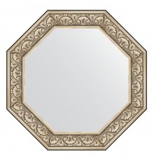 Зеркало настенное Octagon EVOFORM в багетной раме барокко серебро, 80,4х80,4 см, BY 3849