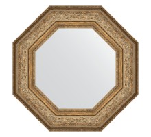 Зеркало настенное Octagon EVOFORM в багетной раме виньетка античная бронза, 60,6х60,6 см, BY 3850