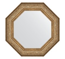 Зеркало настенное Octagon EVOFORM в багетной раме виньетка античная бронза, 70,6х70,6 см, BY 3851