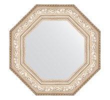 Зеркало настенное Octagon EVOFORM в багетной раме виньетка серебро, 60,6х60,6 см, BY 3853