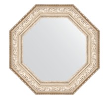 Зеркало настенное Octagon EVOFORM в багетной раме виньетка серебро, 70,6х70,6 см, BY 3854