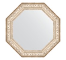 Зеркало настенное Octagon EVOFORM в багетной раме виньетка серебро, 80,6х80,6 см, BY 3855