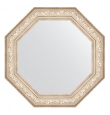 Зеркало настенное Octagon EVOFORM в багетной раме виньетка серебро, 80,6х80,6 см, BY 3855