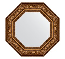 Зеркало настенное Octagon EVOFORM в багетной раме виньетка состаренная бронза, 60,6х60,6 см, BY 3856