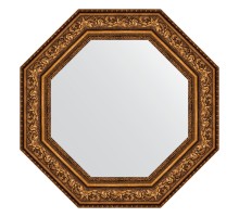 Зеркало настенное Octagon EVOFORM в багетной раме виньетка состаренная бронза, 70,6х70,6 см, BY 3857