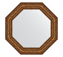 Зеркало настенное Octagon EVOFORM в багетной раме виньетка состаренная бронза, 80,6х80,6 см, BY 3858