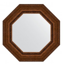 Зеркало настенное Octagon EVOFORM в багетной раме состаренная бронза с орнаментом, 72,6х72,6 см, BY 3860