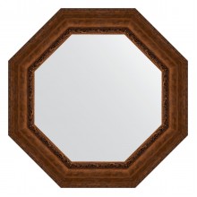 Зеркало настенное Octagon EVOFORM в багетной раме состаренная бронза с орнаментом, 82,6х82,6 см, BY 3861