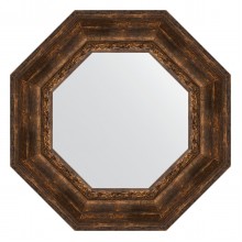 Зеркало настенное Octagon EVOFORM в багетной раме состаренное дерево с орнаментом, 62,6х62,6 см, BY 3862