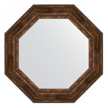 Зеркало настенное Octagon EVOFORM в багетной раме состаренное дерево с орнаментом, 82,6х82,6 см, BY 3864