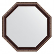 Зеркало настенное Octagon EVOFORM в багетной раме махагон с орнаментом, 59х59 см, BY 3866