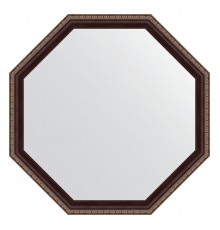 Зеркало настенное Octagon EVOFORM в багетной раме махагон с орнаментом, 69х69 см, BY 3867