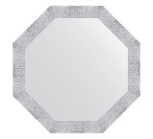 Зеркало настенное Octagon EVOFORM в багетной раме чеканка белая, 73х73 см, BY 3870