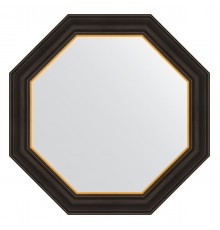 Зеркало настенное Octagon EVOFORM в багетной раме чёрное дерево с золотом, 64х64 см, BY 3875