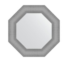 Зеркало настенное Octagon EVOFORM в багетной раме серебряная кольчуга, 57х57 см, BY 3877