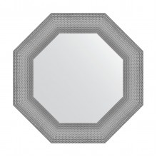 Зеркало настенное Octagon EVOFORM в багетной раме серебряная кольчуга, 57х57 см, BY 3877