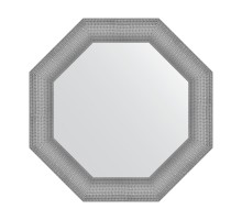 Зеркало настенное Octagon EVOFORM в багетной раме серебряная кольчуга, 67х67 см, BY 3878