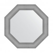 Зеркало настенное Octagon EVOFORM в багетной раме серебряная кольчуга, 67х67 см, BY 3878