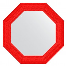 Зеркало настенное Octagon EVOFORM в багетной раме красная волна, 67х67 см, BY 3884