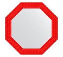 Зеркало настенное Octagon EVOFORM в багетной раме красная волна, 77х77 см, BY 3885