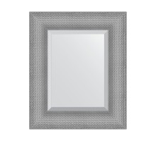 Зеркало настенное с фацетом EVOFORM в багетной раме серебряная кольчуга, 47х57 см, BY 3933