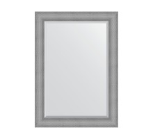 Зеркало настенное с фацетом EVOFORM в багетной раме серебряная кольчуга, 77х107 см, BY 3937