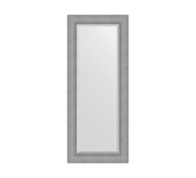 Зеркало настенное с фацетом EVOFORM в багетной раме серебряная кольчуга, 57х137 см, BY 3939