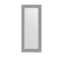 Зеркало настенное с фацетом EVOFORM в багетной раме серебряная кольчуга, 62х147 см, BY 3940