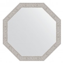 Зеркало настенное Octagon EVOFORM в багетной раме волна алюминий, 53х53 см, BY 3959