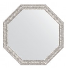 Зеркало настенное Octagon EVOFORM в багетной раме волна алюминий, 53х53 см, BY 3959