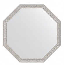 Зеркало настенное Octagon EVOFORM в багетной раме волна алюминий, 63х63 см, BY 3960