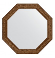 Зеркало настенное Octagon EVOFORM в багетной раме виньетка состаренная бронза, 55х55 см, BY 3969