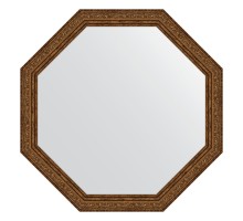 Зеркало настенное Octagon EVOFORM в багетной раме виньетка состаренная бронза, 65х65 см, BY 3970