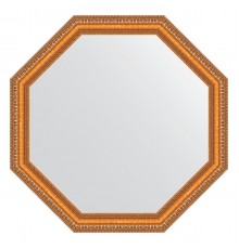 Зеркало настенное Octagon EVOFORM в багетной раме золотые бусы на бронзе, 66х66 см, BY 3978