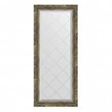 Зеркало настенное с гравировкой EVOFORM в багетной раме старое дерево с плетением, 53х123 см, BY 4049