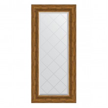 Зеркало настенное с гравировкой EVOFORM в багетной раме травленая бронза, 59х128 см, BY 4075