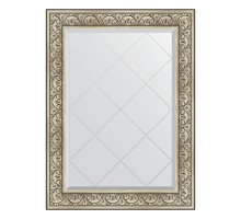 Зеркало настенное с гравировкой EVOFORM в багетной раме барокко серебро, 80х107 см, BY 4209