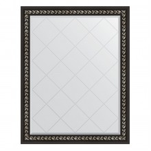 Зеркало настенное с гравировкой EVOFORM в багетной раме чёрный ардеко, 95х120 см, BY 4354