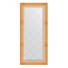 Зеркало настенное с гравировкой EVOFORM в багетной раме травленое золото, 56х126 см, BY 4518