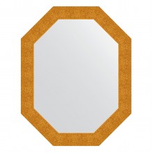 Зеркало настенное Polygon EVOFORM в багетной раме чеканка золотая, 76х96 см, BY 7184