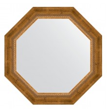 Зеркало настенное Octagon EVOFORM в багетной раме состаренная бронза с плетением, 58х58 см, BY 7316