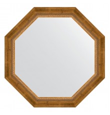 Зеркало настенное Octagon EVOFORM в багетной раме состаренная бронза с плетением, 68х68 см, BY 7317