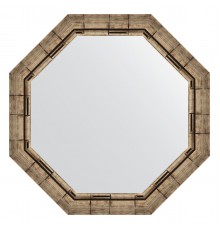 Зеркало настенное Octagon EVOFORM в багетной раме серебряный бамбук, 68х68 см, BY 7323