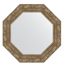Зеркало настенное Octagon EVOFORM в багетной раме виньетка античная латунь, 60х60 см, BY 7338
