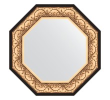 Зеркало настенное Octagon EVOFORM в багетной раме барокко золото, 65х65 см, BY 7380
