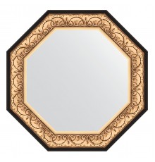 Зеркало настенное Octagon EVOFORM в багетной раме барокко золото, 75х75 см, BY 7381