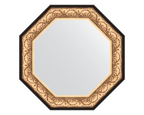 Зеркало настенное Octagon EVOFORM в багетной раме барокко золото, 75х75 см, BY 7381