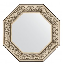 Зеркало настенное Octagon EVOFORM в багетной раме барокко серебро, 65х65 см, BY 7382