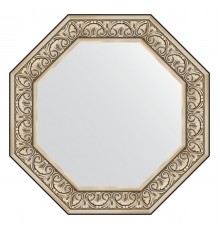 Зеркало настенное Octagon EVOFORM в багетной раме барокко серебро, 75х75 см, BY 7383