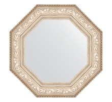 Зеркало настенное Octagon EVOFORM в багетной раме виньетка серебро, 65х65 см, BY 7386